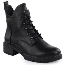 Botki damskie workery ocieplane czarne Vinceza 58609. Czarne botki damskie VINCEZA, ze skóry ekologicznej, eleganckie, bez obcasa, bez zapięcia. Za 199.99 zł.