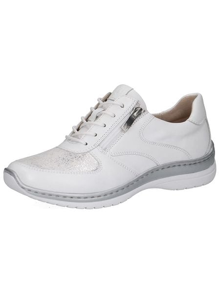 Caprice Skórzane sneakersy w kolorze srebrno-białym rozmiar: 39. Białe obuwie sportowe damskie Caprice, bez zapięcia. Za 148.96 zł.