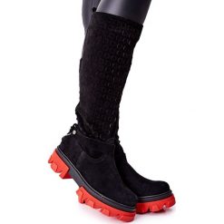 Lewski Shoes Damskie Skórzane Kozaki Lewski Czarne Zamszowe 2866. Czarne kozaki damskie z zamszu, bez obcasa, bez zapięcia. Za 565.11 zł.