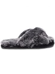 EMU Australia Kapcie Mayberry Frost W12013 Czarny. Szare kapcie damskie EMU Australia, ze skóry. Za 299.99 zł.
