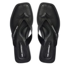 Japonki KARL LAGERFELD. Czarne klapki damskie KARL LAGERFELD, bez wzorów, bez obcasa, bez zapięcia. Za 484.99 zł.