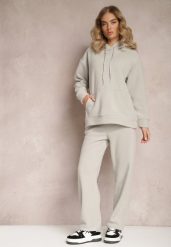 Beżowy 2-częściowy Komplet Ocieplany z Bluzą i Spodniami Enchante. Brązowe bluzy damskie Renee, l, bez wzorów, z dresówki, z kapturem. Za 84.99 zł.
