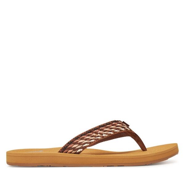 Japonki Roxy. Brązowe klapki damskie Roxy, bez wzorów, bez obcasa, bez zapięcia. Za 149.99 zł.