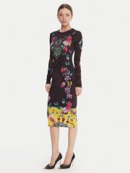 Versace Jeans Couture Sukienka codzienna 79HAO9P0 JS491 Czarny Slim Fit. Czarne sukienki damskie Versace Jeans Couture, bez wzorów, z jeansu, bez ramiączek. Za 1,399.00 zł.