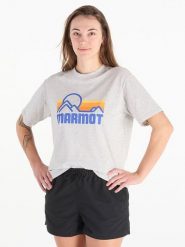 Marmot Koszulka "Coastal" w kolorze szarym rozmiar: M. Szare koszulki damskie Marmot, m, bez wzorów, bez kołnierzyka, bez ramiączek. Za 126.75 zł.