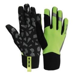 Rękawiczki jesienno-zimowe Early Fog. Żółte rękawiczki damskie WOWOW, z aplikacjami, z materiału. Za 259.90 zł.