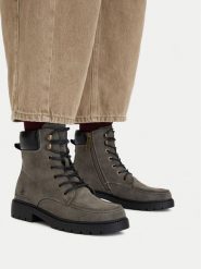 Beverly Hills Polo Club Trzewiki CWB-WS6719-06 Zielony ciemny. Zielone botki damskie Beverly Hills Polo Club, bez obcasa, na płaskiej podeszwie, bez zapięcia. Za 259.99 zł.