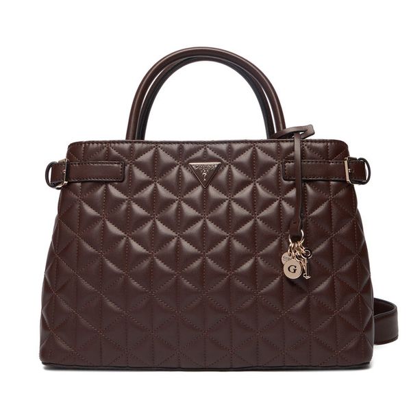 Torebka Guess. Brązowe kuferki damskie Guess, z aplikacjami, bez dodatków. Za 679.99 zł.