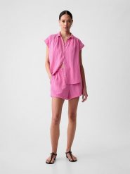 GAP Szorty w kolorze różowym rozmiar: XL. Różowe szorty damskie GAP, bez wzorów, z bawełny, z podwyższonym stanem. Za 56.93 zł.