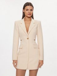 Patrizia Pepe Sukienka koktajlowa 8A1262/A375-B788 Beżowy Slim Fit. Brązowe sukienki damskie Patrizia Pepe, bez wzorów, z syntetyku, wizytowe, bez ramiączek. Za 2,449.00 zł.