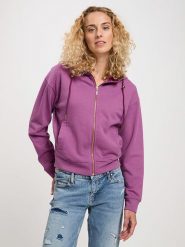 Cross Jeans Bluza w kolorze fioletowym rozmiar: XL. Różowe bluzy damskie Cross Jeans, xl, bez wzorów, z bawełny, bez kaptura. Za 127.35 zł.