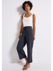 Street One Spodnie w kolorze granatowym rozmiar: W42/L28. Niebieskie spodnie materiałowe damskie Street One, bez wzorów, z materiału. Za 121.80 zł.