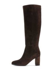 Guess Kozaki 184492 Brązowy. Brązowe kozaki damskie Guess, bez obcasa, na słupku, bez zapięcia. Za 674.99 zł.
