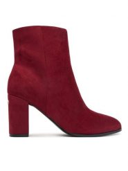Guess Botki FLFBER SUE10 Bordowy. Czerwone botki damskie Guess, z materiału, bez obcasa, na słupku, bez zapięcia. Za 544.99 zł.