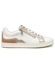 Geox Skórzane sneakersy "Blomiee" w kolorze biało-jasnobrązowym rozmiar: 37. Białe obuwie sportowe damskie Geox, z materiału, bez zapięcia. Za 216.73 zł.