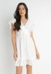 Biała Sukienka Phaenathe. Białe sukienki damskie Born2be, bez wzorów, bez ramiączek. Za 149.99 zł.