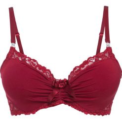 Biustonosz z usztywnianymi miseczkami na fiszbinach. Czarne biustonosze bonprix, z aplikacjami, z koronki. Za 77.99 zł.