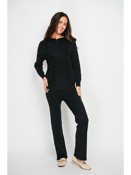 ASSUILI 2-częściowy zestaw w kolorze czarnym rozmiar: 36. Czarne swetry klasyczne damskie Assuili, z kaszmiru, bez kołnierzyka. Za 218.57 zł.