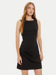 Guess Sukienka koktajlowa Lena W4BK14 KBJP2 Czarny Slim Fit. Czarne sukienki damskie Guess, z aplikacjami, ze lnu, wizytowe, bez ramiączek. Za 269.99 zł.