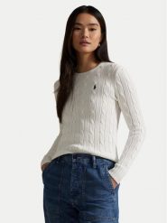 Polo Ralph Lauren Sweter 211971869007 Biały Slim Fit. Białe swetry klasyczne damskie Polo Ralph Lauren, xs, bez kołnierzyka. Za 949.99 zł.