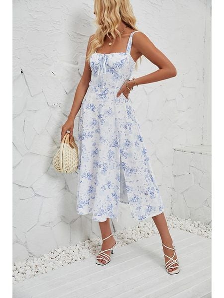 Tazga Sukienka w kolorze biało-niebieskim rozmiar: 36. Białe sukienki damskie Tazga, bez wzorów, bez ramiączek. Za 132.05 zł.