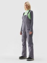 4F Spodnie snowboardowe z szelkami membrana 15000 damskie - szare XS. Szare spodnie sportowe damskie 4F, na zimę, l, bez wzorów, z tkaniny, narciarskie. Za 799.99 zł.