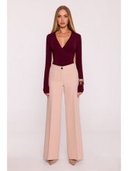 Made of emotion Spodnie w kolorze beżowym rozmiar: XXL. Brązowe spodnie materiałowe damskie Made Of Emotion, bez wzorów, z materiału. Za 179.99 zł.