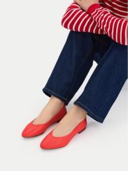 Lasocki Baleriny CEO-RST-KAJA-66K Czerwony. Czerwone balerinki damskie Lasocki, bez wzorów, ze skóry. Za 149.99 zł.