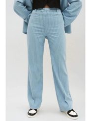 Monki Spodnie w kolorze błękitno-czarnym rozmiar: 38. Niebieskie spodnie materiałowe damskie Monki, bez wzorów, z materiału. Za 43.99 zł.