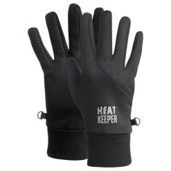 Termiczne rękawice sportowe z uchwytem 1 para. Czarne rękawiczki damskie HEAT KEEPER, bez wzorów, z poliesteru. Za 134.79 zł.