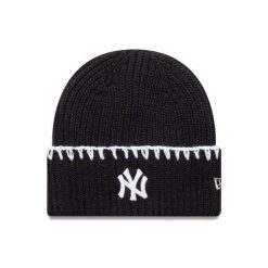 Czapka damska New York Yankees Chunky Topstich. Czarne czapki damskie New Era, bez wzorów, z materiału. Za 155.50 zł.