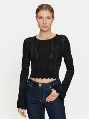 Guess Sweter Adaline W4GR08 Z2U00 Czarny Regular Fit. Czarne swetry klasyczne damskie Guess, s, z syntetyku, bez kołnierzyka. Za 209.99 zł.