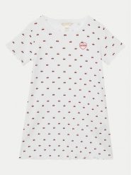 Guess Sukienka codzienna K5GK02 KCSQ4 Biały Regular Fit. Białe sukienki dziewczęce Guess, z aplikacjami, z bawełny, bez ramiączek, proste. Za 119.99 zł.