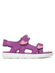 Timberland Sandały Perkins Row TB0A43EAETQ1 Fioletowy. Fioletowe sandały dziewczęce Timberland, ze skóry, bez obcasa, bez zapięcia. Za 189.99 zł.