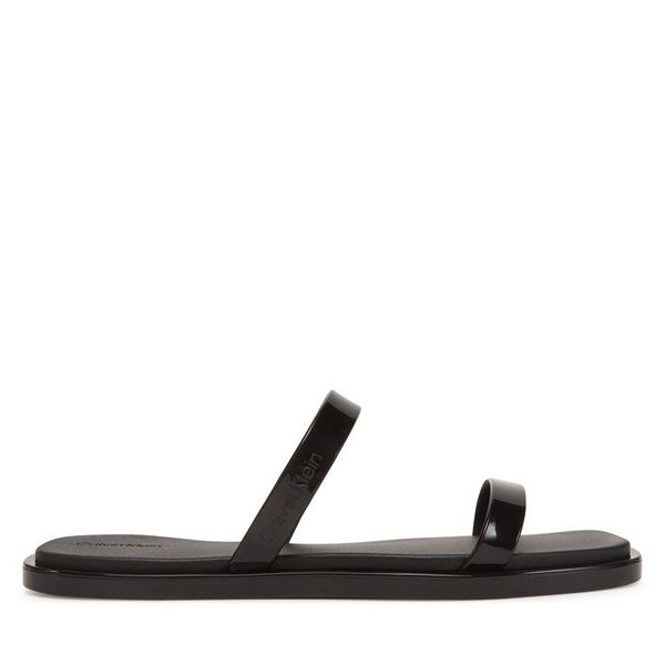 Klapki Calvin Klein. Czarne klapki damskie Calvin Klein, bez wzorów, bez obcasa, bez zapięcia. Za 159.99 zł.