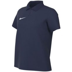 Koszulka damska Nike Dri-Fit Park 26 Polo. Niebieskie bluzki damskie Nike, bez wzorów, z bawełny, bez kołnierzyka, bez ramiączek. Za 115.99 zł.
