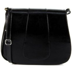 Torebka skórzana listonoszka DAN-A T131 czarna. Czarne shopper bag DAN-A, bez wzorów, ze skóry, bez dodatków. Za 229.99 zł.