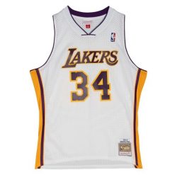 Koszulka Nba Los Angeles Lakers Shaquille O'Neal. Białe koszulki damskie Mitchell & Ness, bez wzorów, bez kołnierzyka, bez ramiączek. Za 517.00 zł.