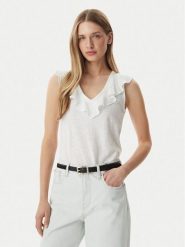 LAUREN RALPH LAUREN Bluzka 200P13315001 Biały Relaxed Fit. Białe bluzki damskie Lauren Ralph Lauren, m, bez wzorów, z bawełny, bez kołnierzyka, bez ramiączek. Za 689.99 zł.