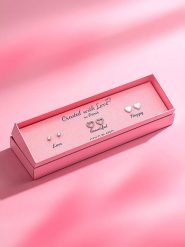 Created with Love 3-częściowy zestaw kolczyków-wkrętek "Cherish" z cyrkoniami rozmiar: onesize. Szare kolczyki damskie Created with Love, z cyrkonią, srebrne. Za 56.99 zł.