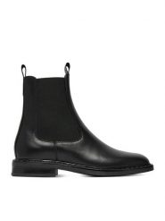 GINO ROSSI Sztyblety C-25818RD-PETRA Czarny. Czarne botki damskie Gino Rossi, ze skóry, bez obcasa, na płaskiej podeszwie, bez zapięcia. Za 299.99 zł.