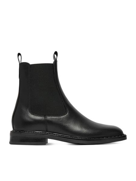 GINO ROSSI Sztyblety C-25818RD-PETRA Czarny. Czarne botki damskie Gino Rossi, ze skóry, bez obcasa, na płaskiej podeszwie, bez zapięcia. Za 299.99 zł.