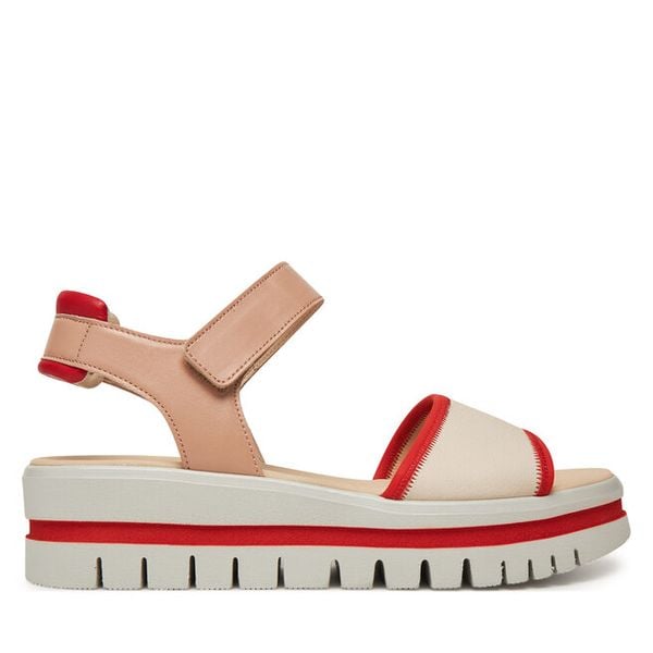 Sandały Gabor. Brązowe sandały damskie Gabor, bez wzorów, bez obcasa, na koturnie, bez zapięcia. Za 649.99 zł.