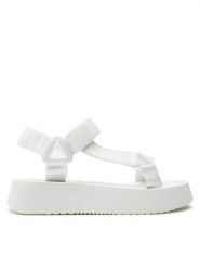 Calvin Klein Jeans Sandały Sandal Velcro Webbing Dc YW0YW01353 Biały. Białe sandały damskie Calvin Klein Jeans, bez wzorów, z jeansu, bez obcasa, na płaskiej podeszwie, bez zapięcia. Za 209.99 zł.