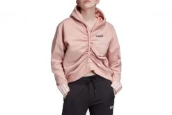 Adidas Ruched Hoodie, damska bluza. Czerwone bluzy damskie Adidas, bez wzorów, z bawełny, z kapturem. Za 204.70 zł.