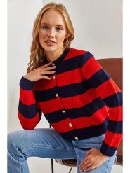 Bianco Lucci Kardigan w kolorze czerwono-granatowym rozmiar: onesize. Czerwone kardigany damskie Bianco Lucci, bez wzorów. Za 69.58 zł.