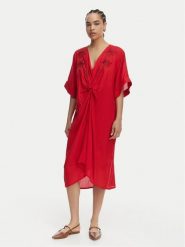 LOLA CASADEMUNT Sukienka letnia LS2616010 Czerwony Relaxed Fit. Czerwone sukienki damskie LOLA CASADEMUNT, bez wzorów, bez ramiączek. Za 459.99 zł.
