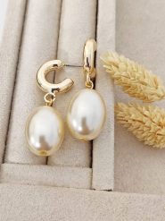 Luja Bijoux Pozłacane kolczyki-wkrętki z perłami rozmiar: onesize. Brązowe kolczyki damskie Luja Bijoux, z perłą, metalowe. Za 50.95 zł.