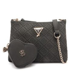 Torebka Guess. Czarne listonoszki damskie Guess, z aplikacjami, bez dodatków. Za 239.99 zł.
