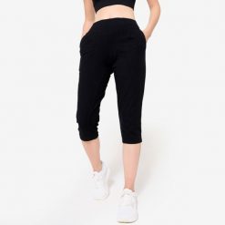 Krótkie legginsy fitness damskie Domyos. Czarne legginsy damskie DOMYOS, m, bez wzorów, z bawełny. Za 59.99 zł.